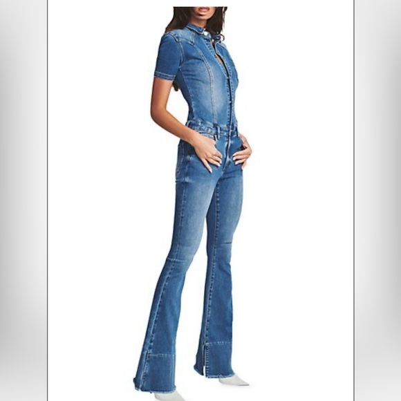 NWT: SER.O.YA Fallon Denim Jumpsuit Sz: XS Color: Bayside - Picture 3 of 13